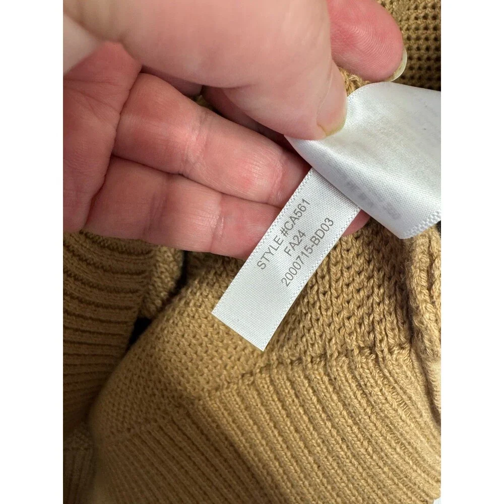 J.Crew XL Cotton Honeycomb Knit Half-Zip Heather Acorn Pullover Long Sleeve